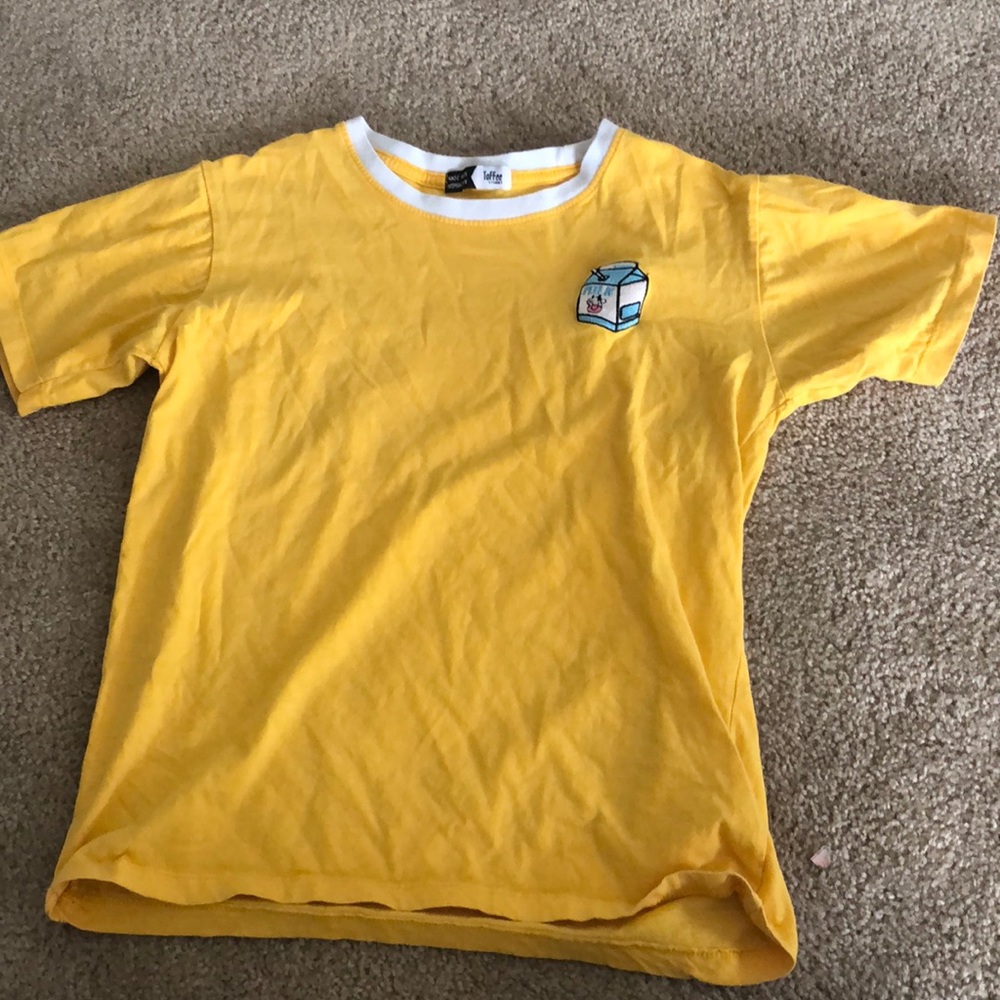 yellow milk patch t-shirt